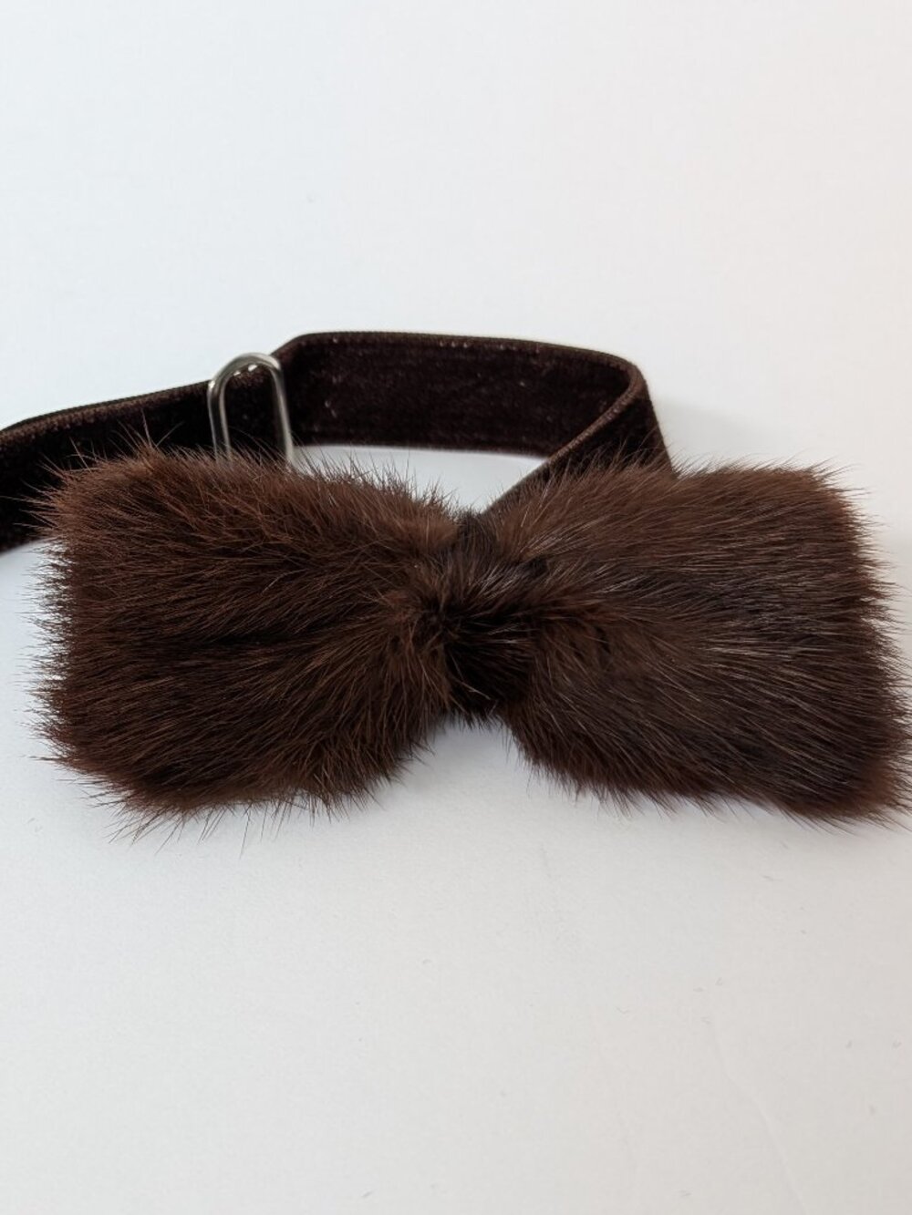 Vintage Real Mink Fur Bow Tie by Pacifica made in Tokyo Mink Wings